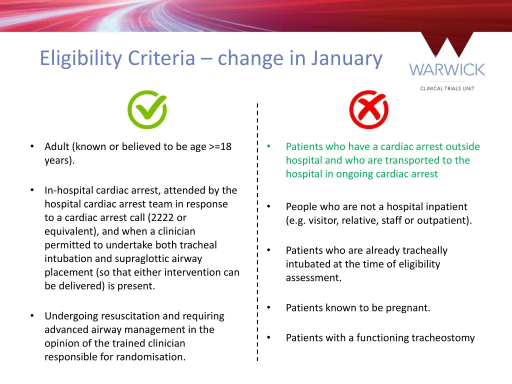 eligibility criteria change in january