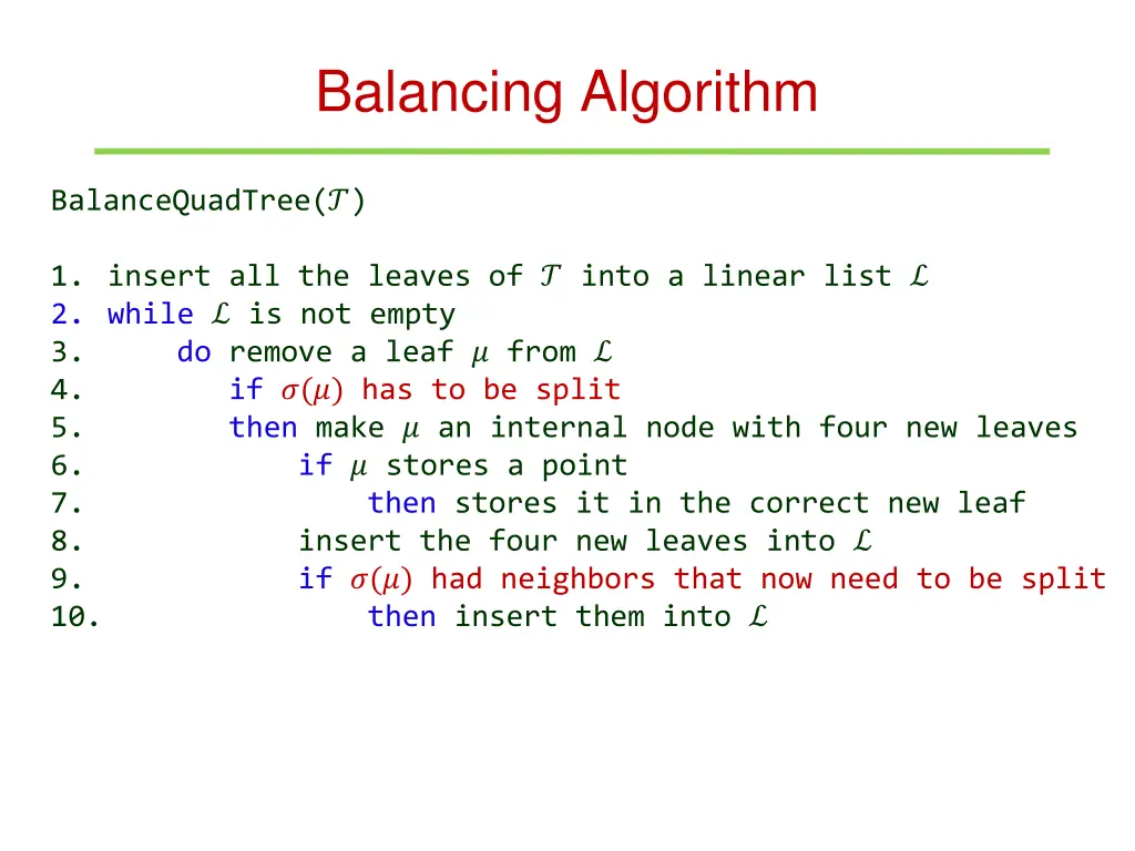 balancing algorithm