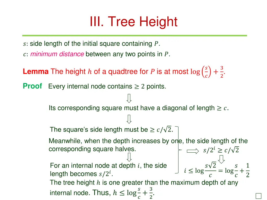 iii tree height