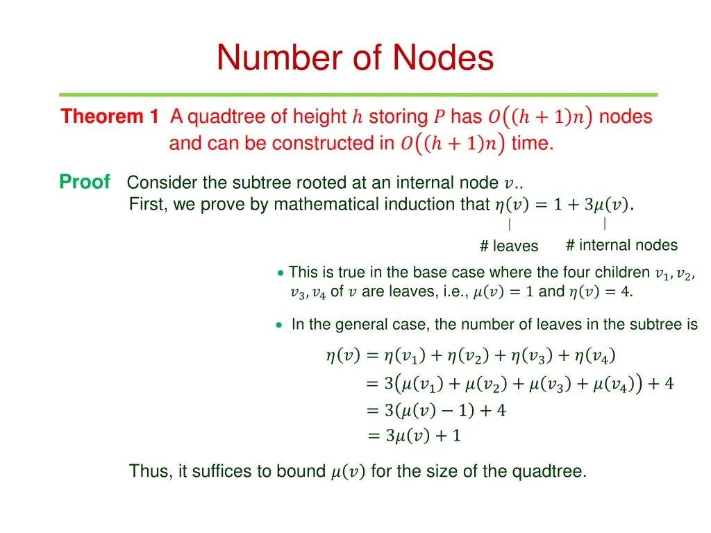 number of nodes