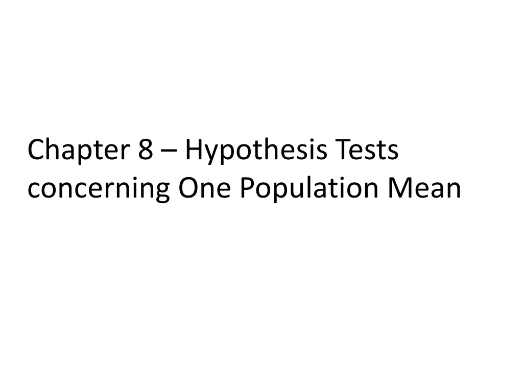 chapter 8 hypothesis tests concerning