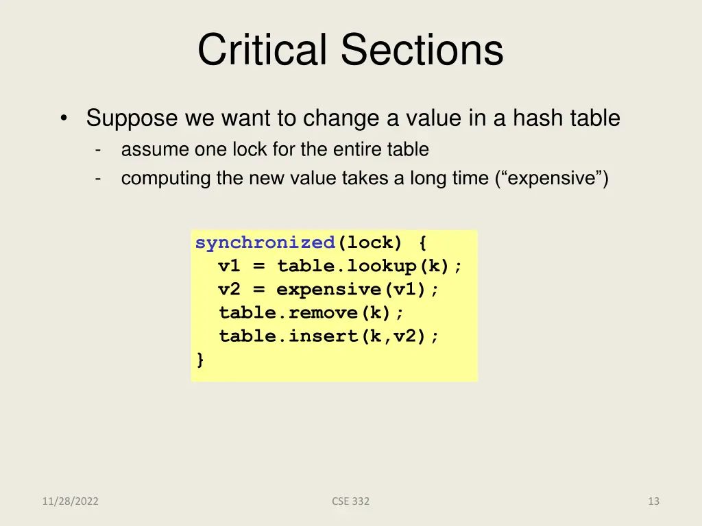 critical sections 1
