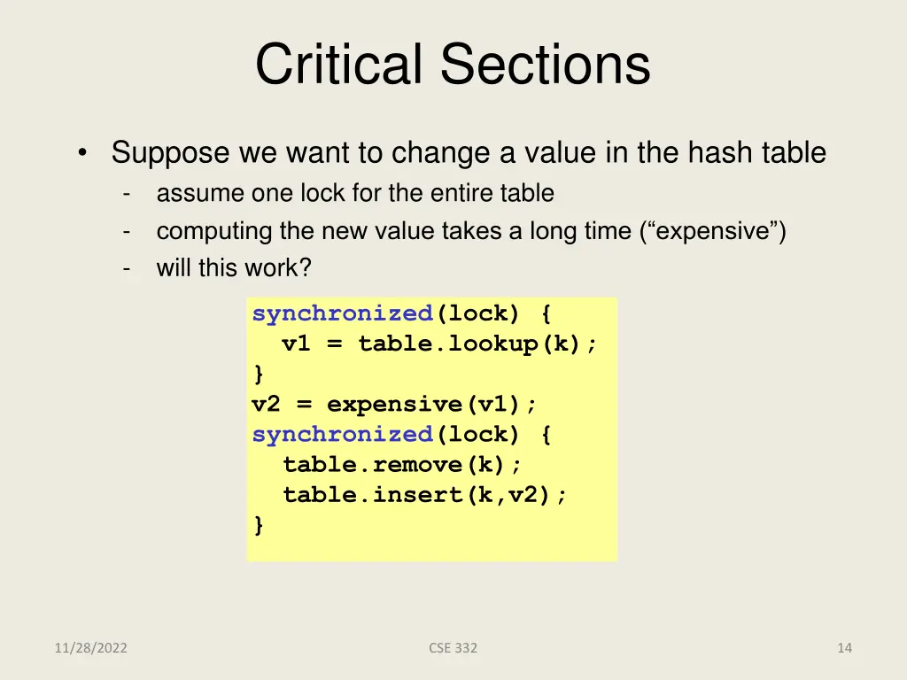 critical sections 2