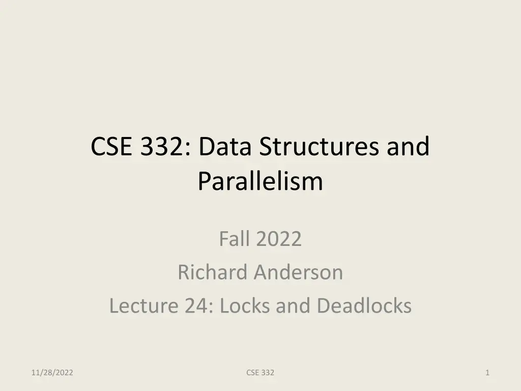 cse 332 data structures and parallelism