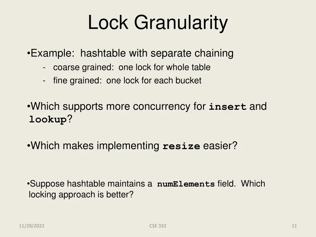 lock granularity 1