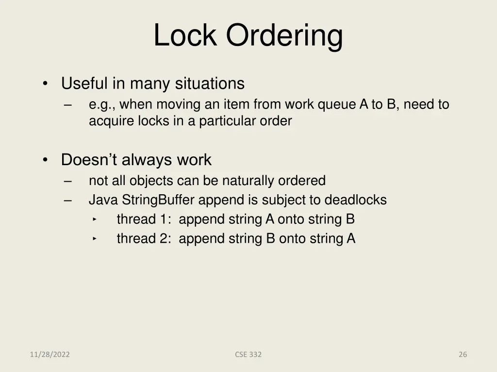lock ordering