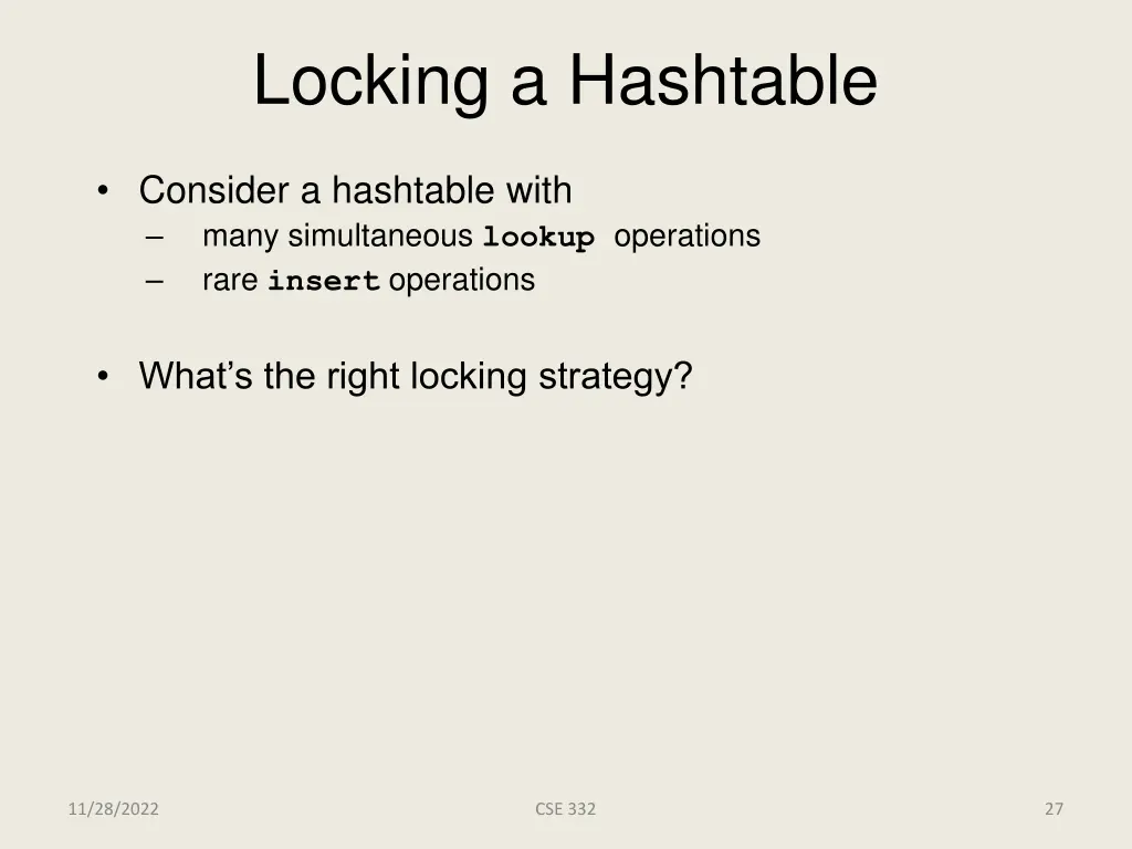 locking a hashtable