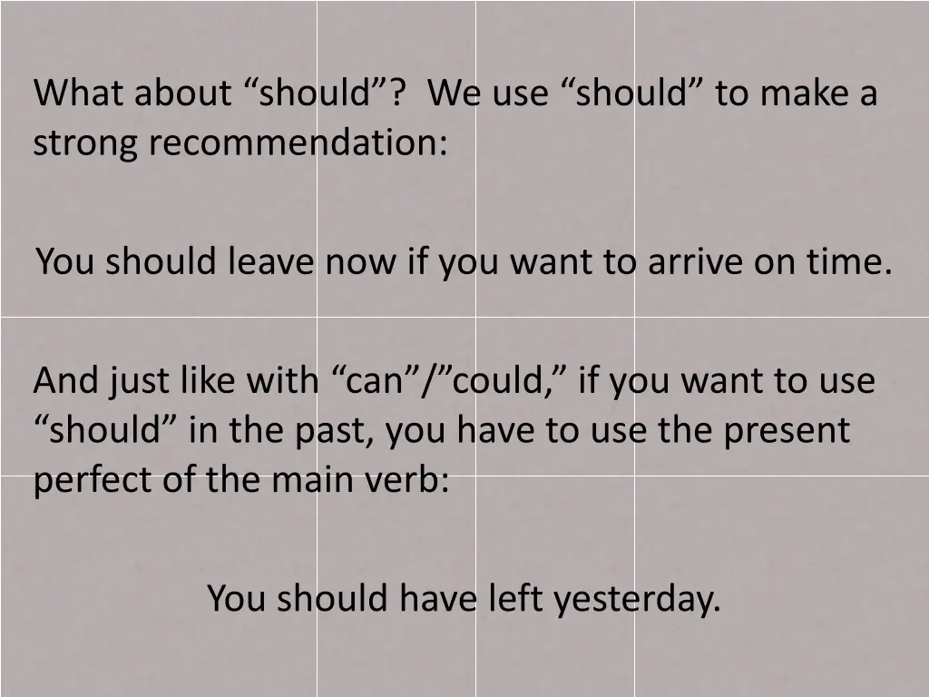 what about should we use should to make a strong