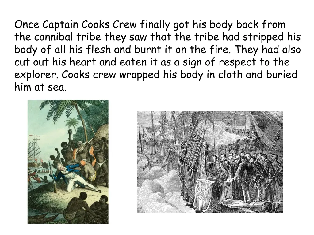 once captain cooks crew finally got his body back