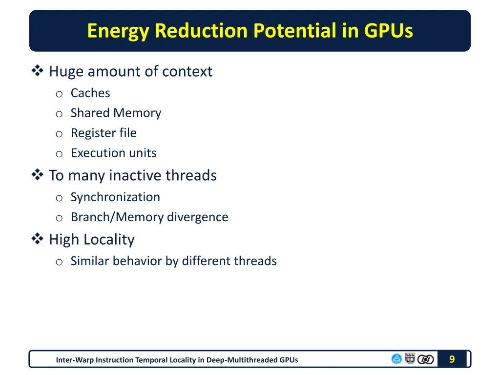 energy reduction potential in gpus