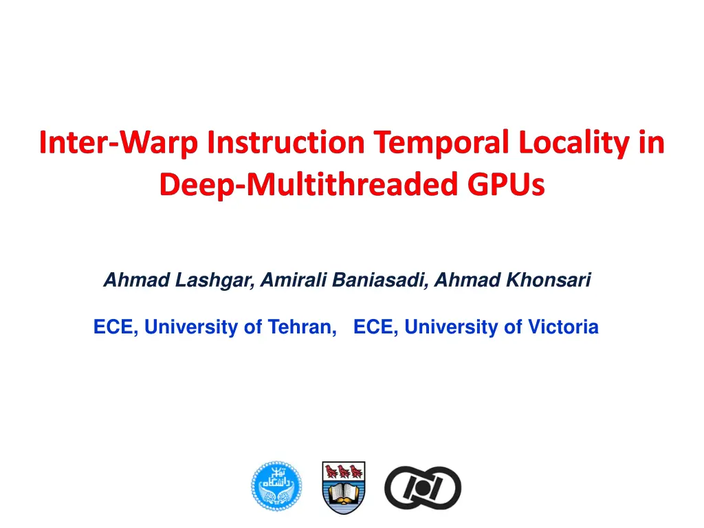 inter warp instruction temporal locality in deep