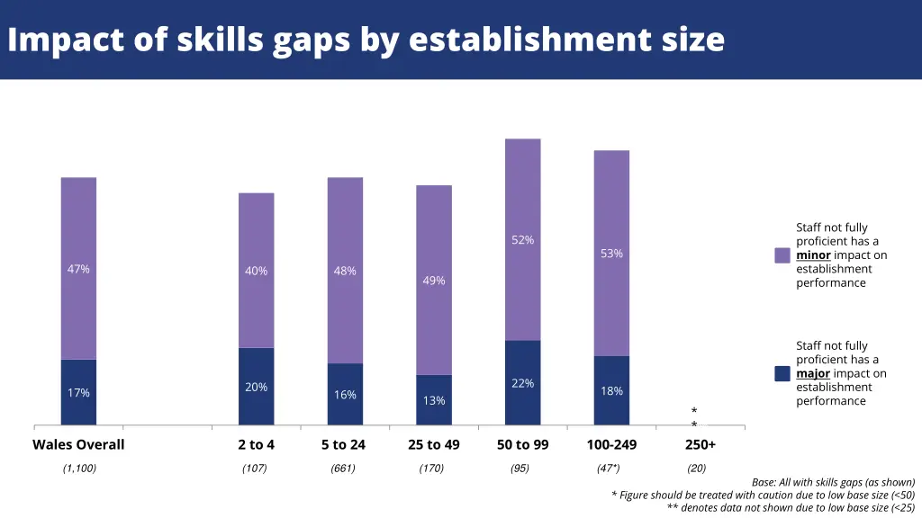 impact of skills gaps by establishment size