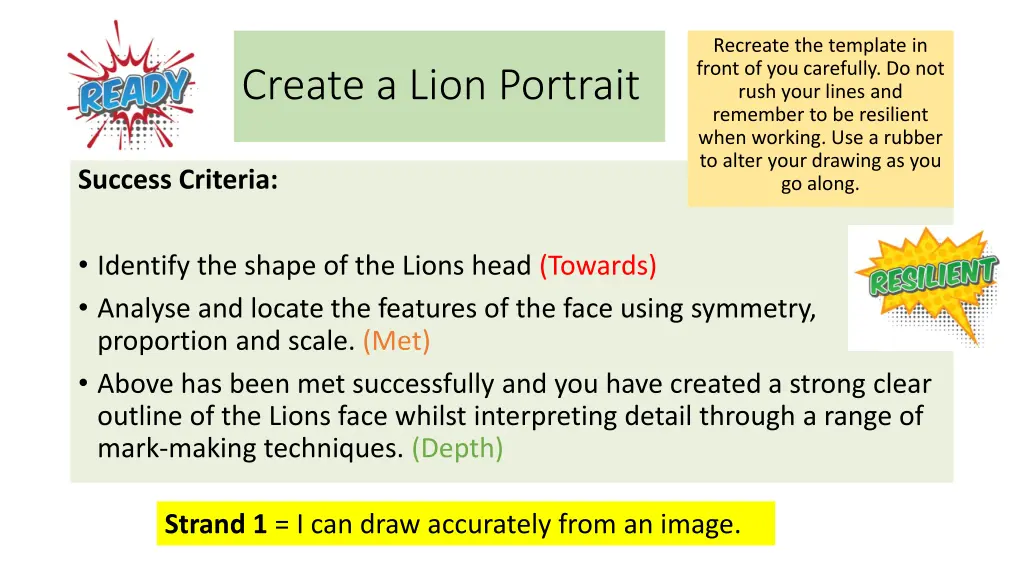 recreate the template in front of you carefully