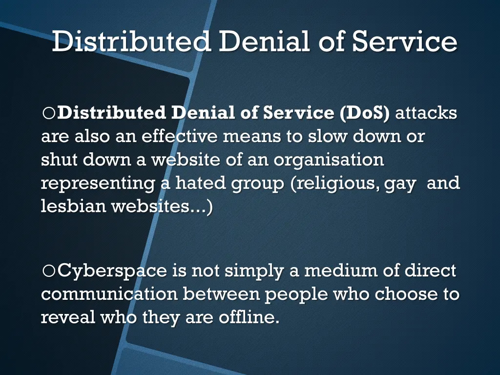 distributed denial of service