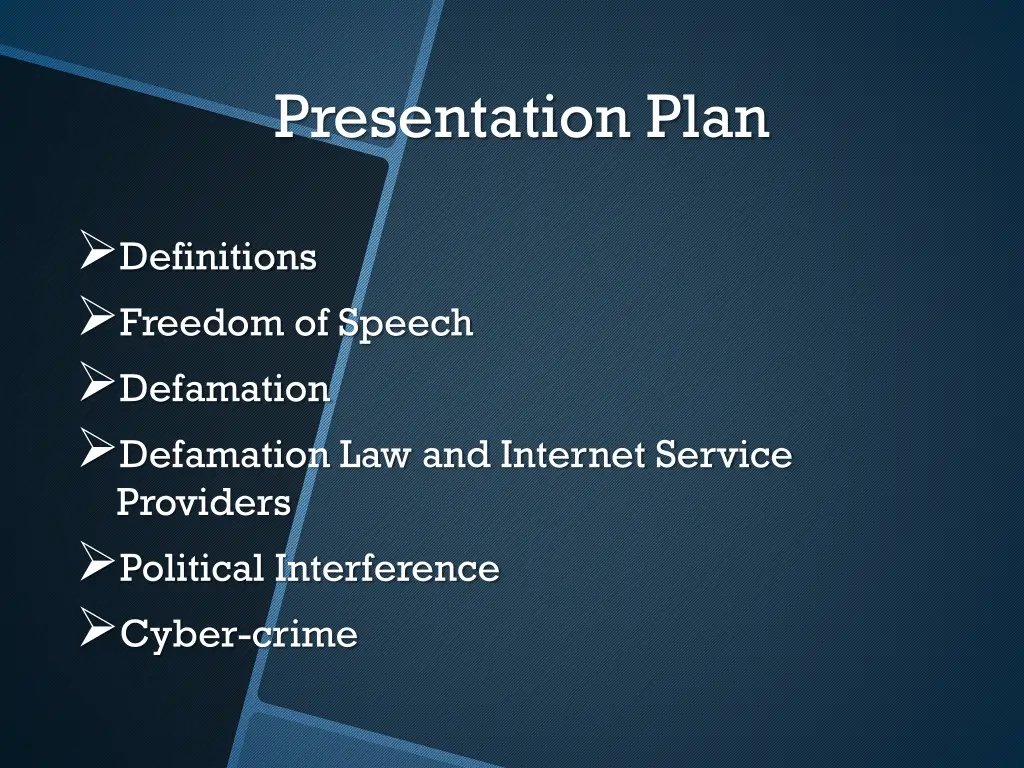 presentation plan