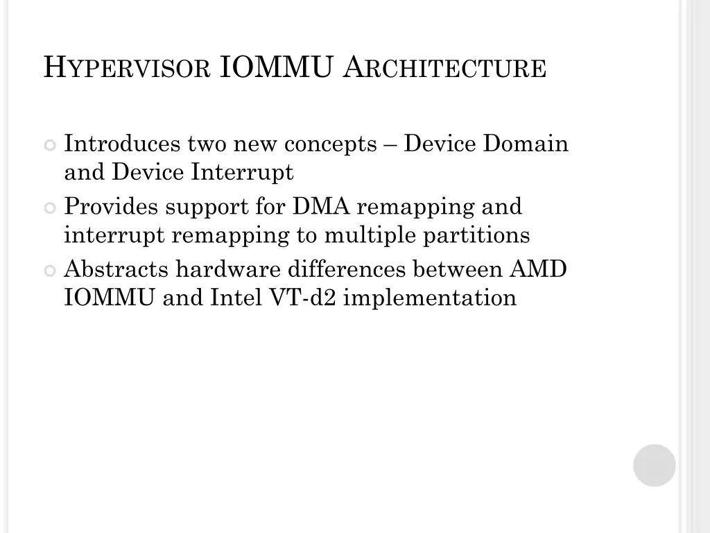 h ypervisor iommu a rchitecture