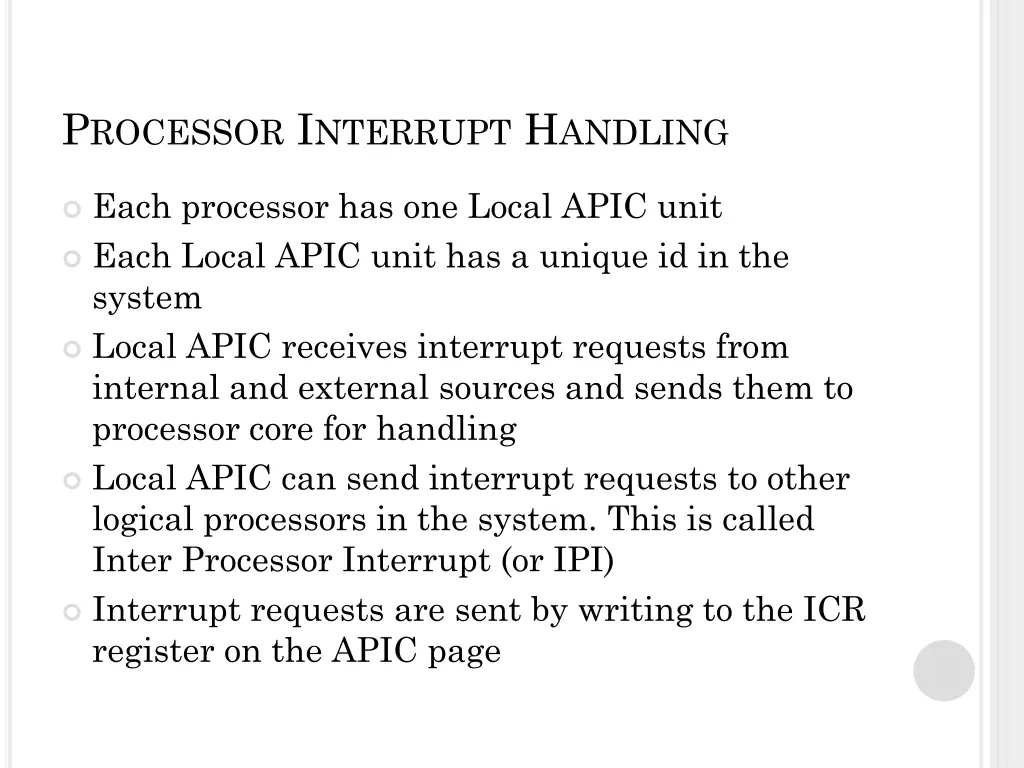 p rocessor i nterrupt h andling