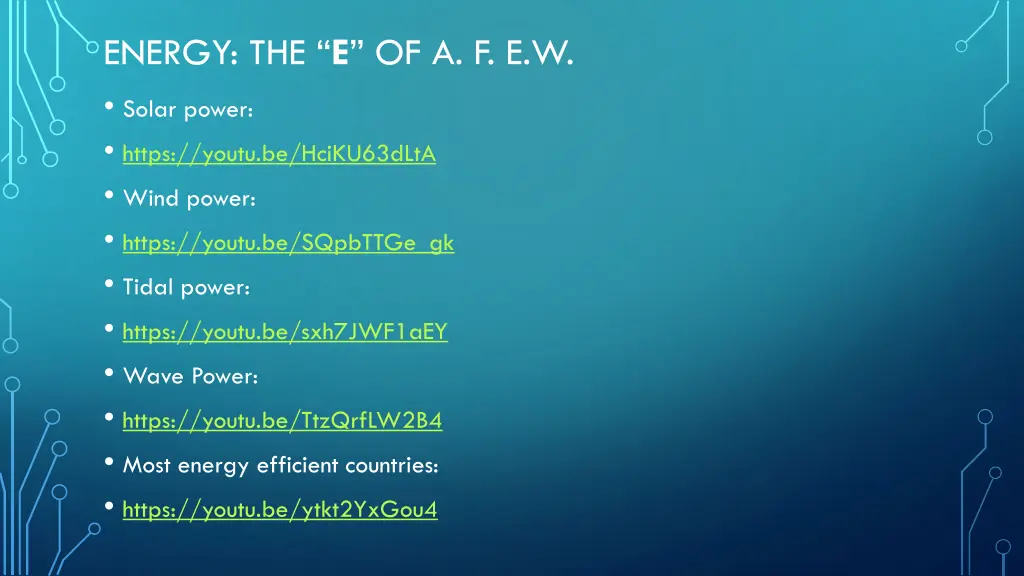 energy the e of a f e w solar power https youtu