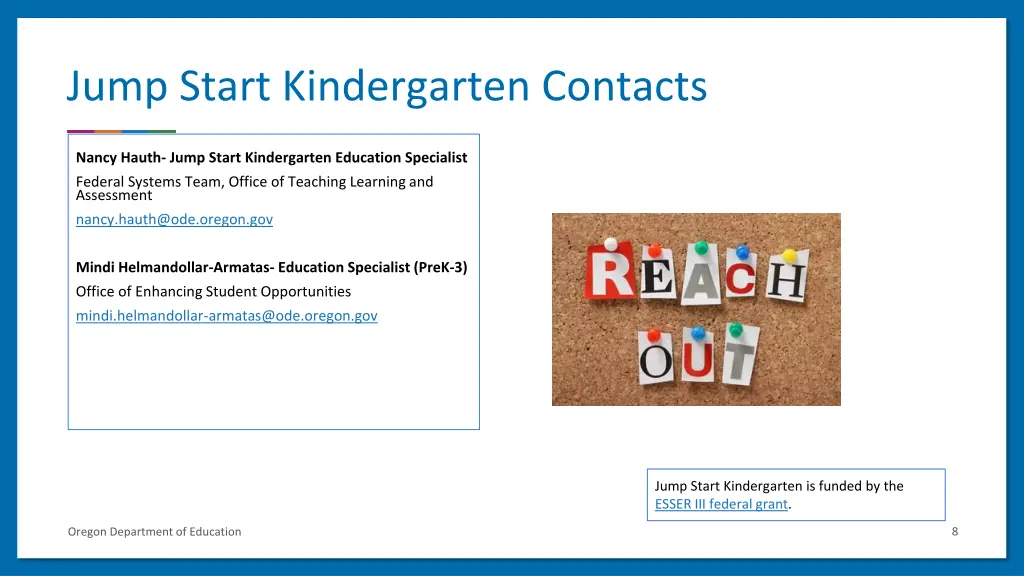 jump start kindergarten contacts