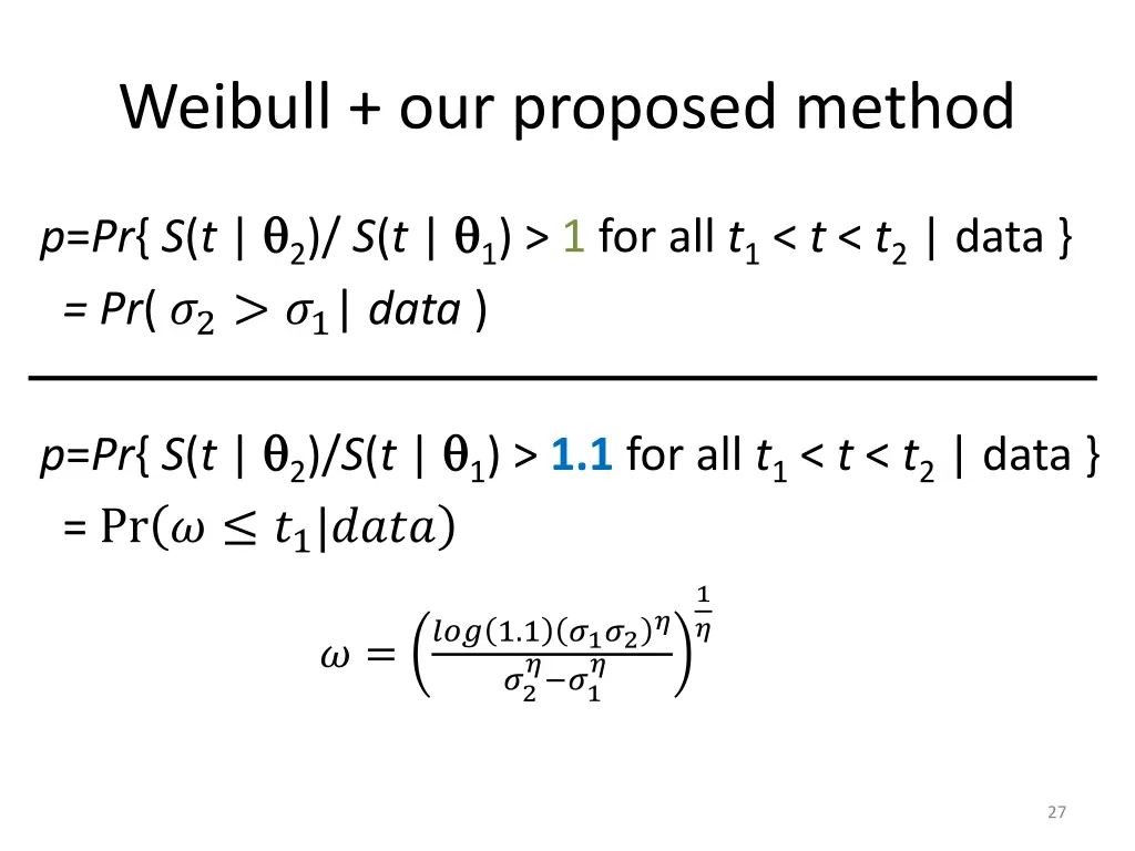 weibull our proposed method