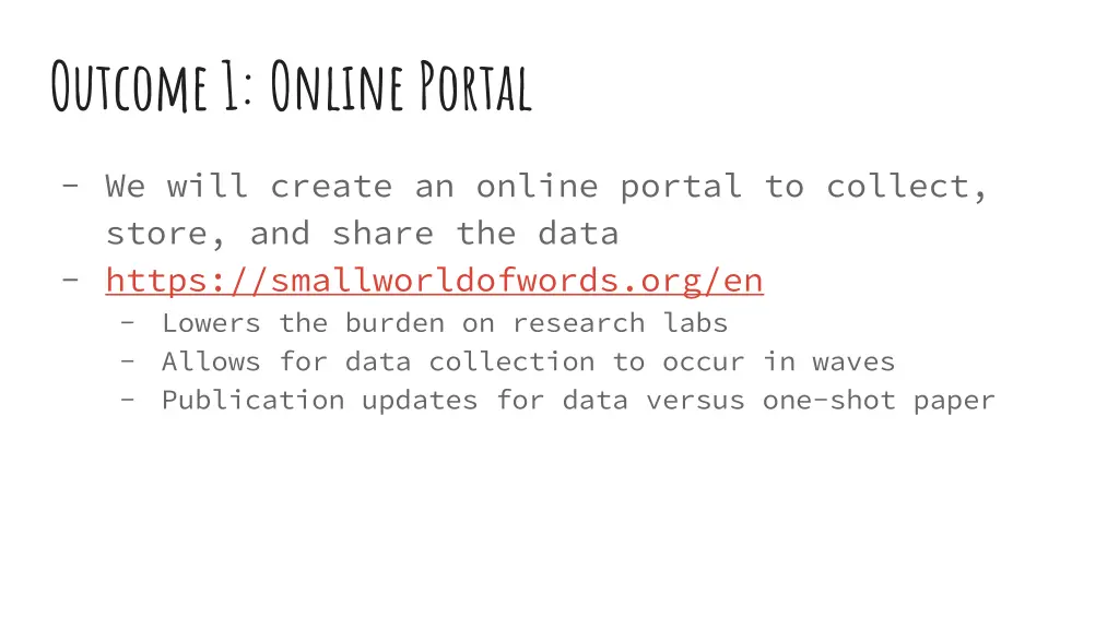 outcome 1 online portal
