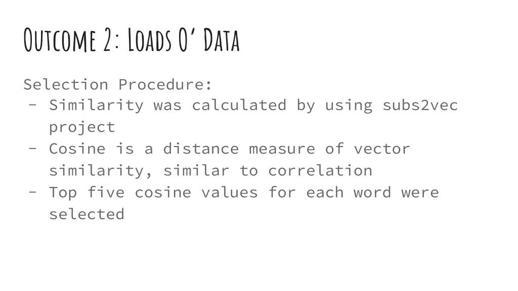outcome 2 loads o data 11