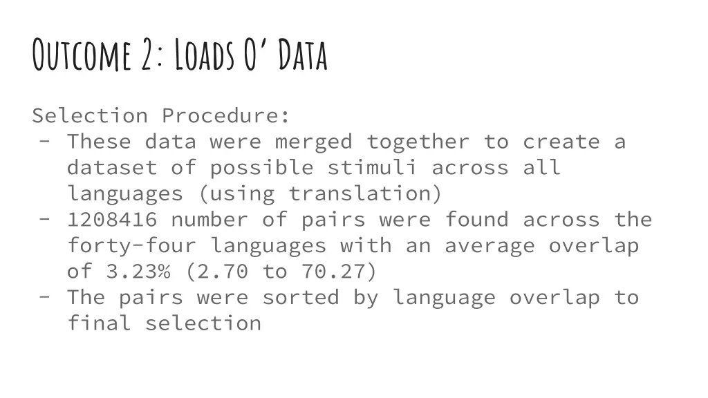 outcome 2 loads o data 12