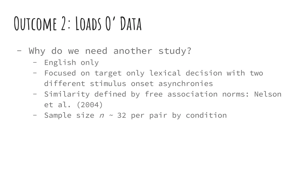 outcome 2 loads o data 14