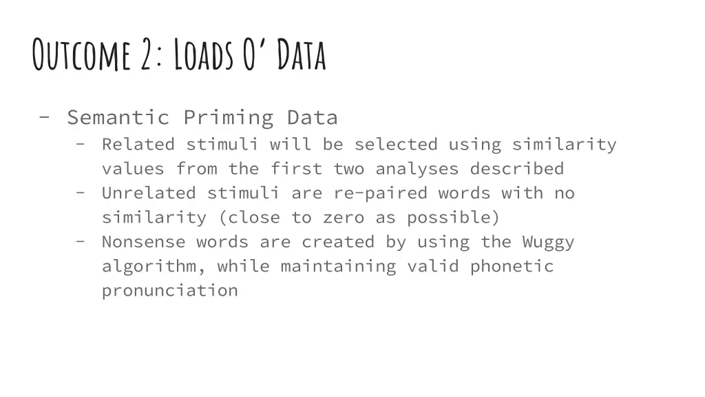 outcome 2 loads o data 17