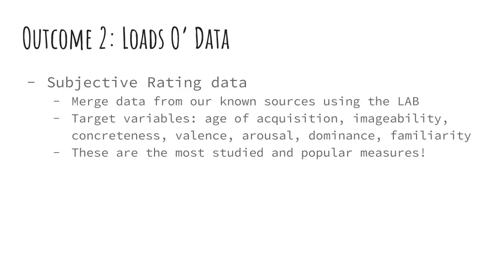 outcome 2 loads o data 20