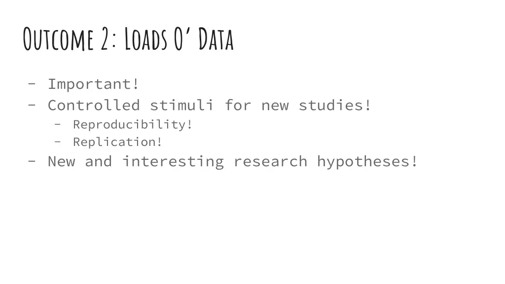 outcome 2 loads o data 3