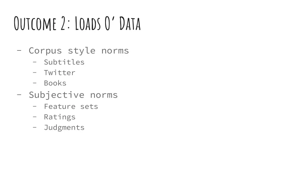 outcome 2 loads o data 5