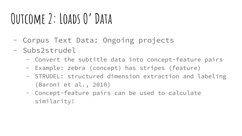 outcome 2 loads o data 8