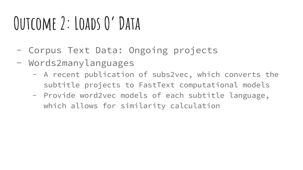 outcome 2 loads o data 9