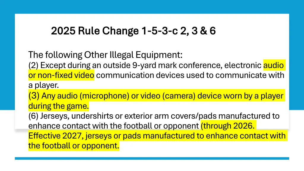 2025 rule change 1 2025 rule change 2