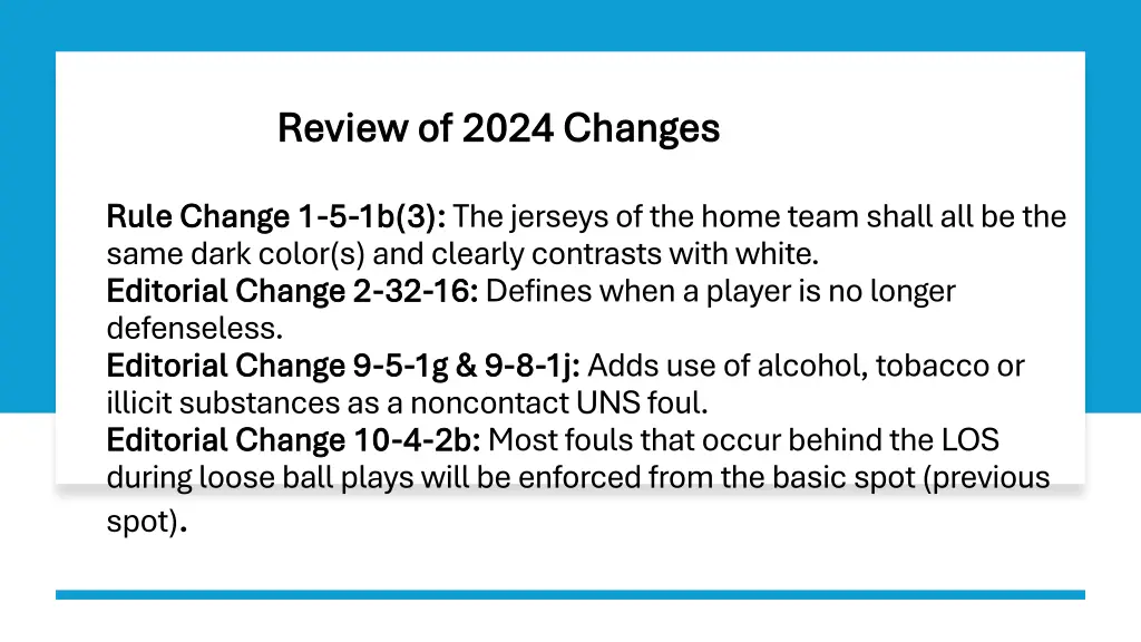 review of 2024 changes review of 2024 changes