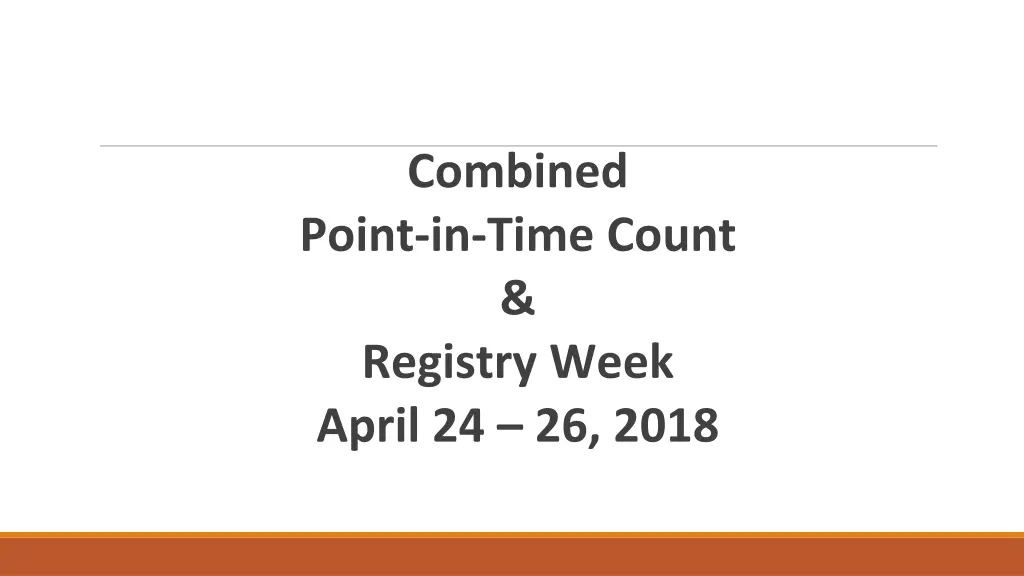 combined point in time count registry week april
