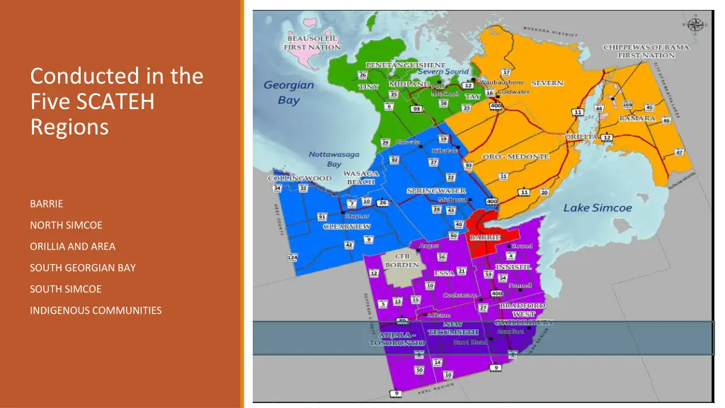 conducted in the five scateh regions