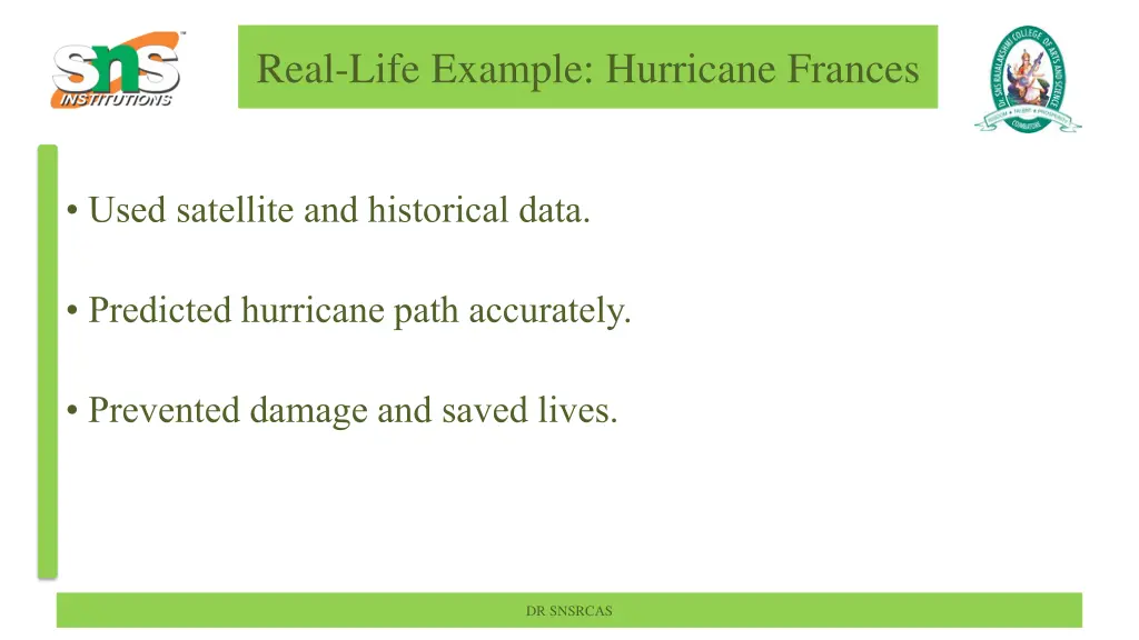 real life example hurricane frances