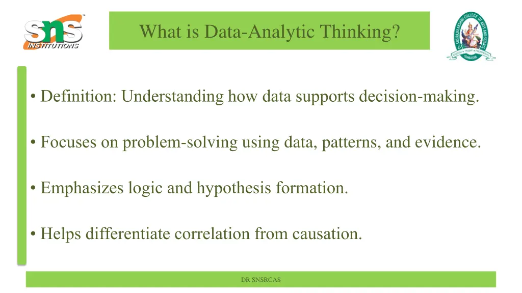 what is data analytic thinking
