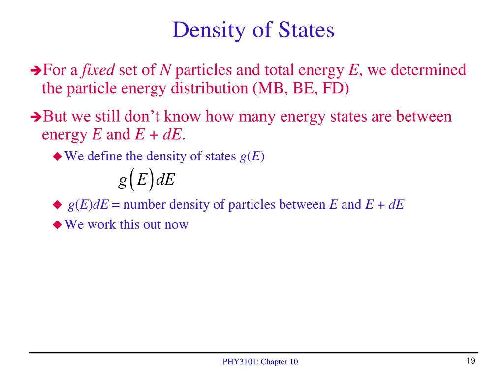 density of states