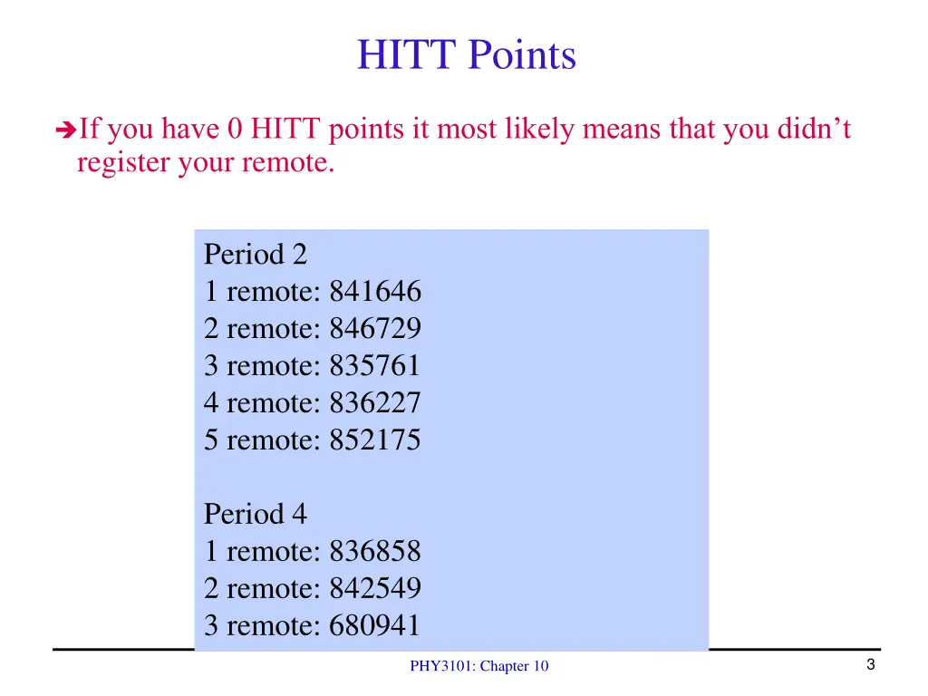 hitt points