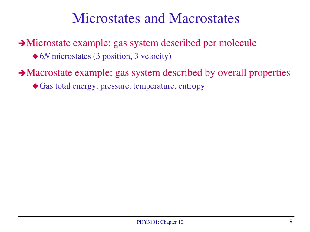 microstates and macrostates