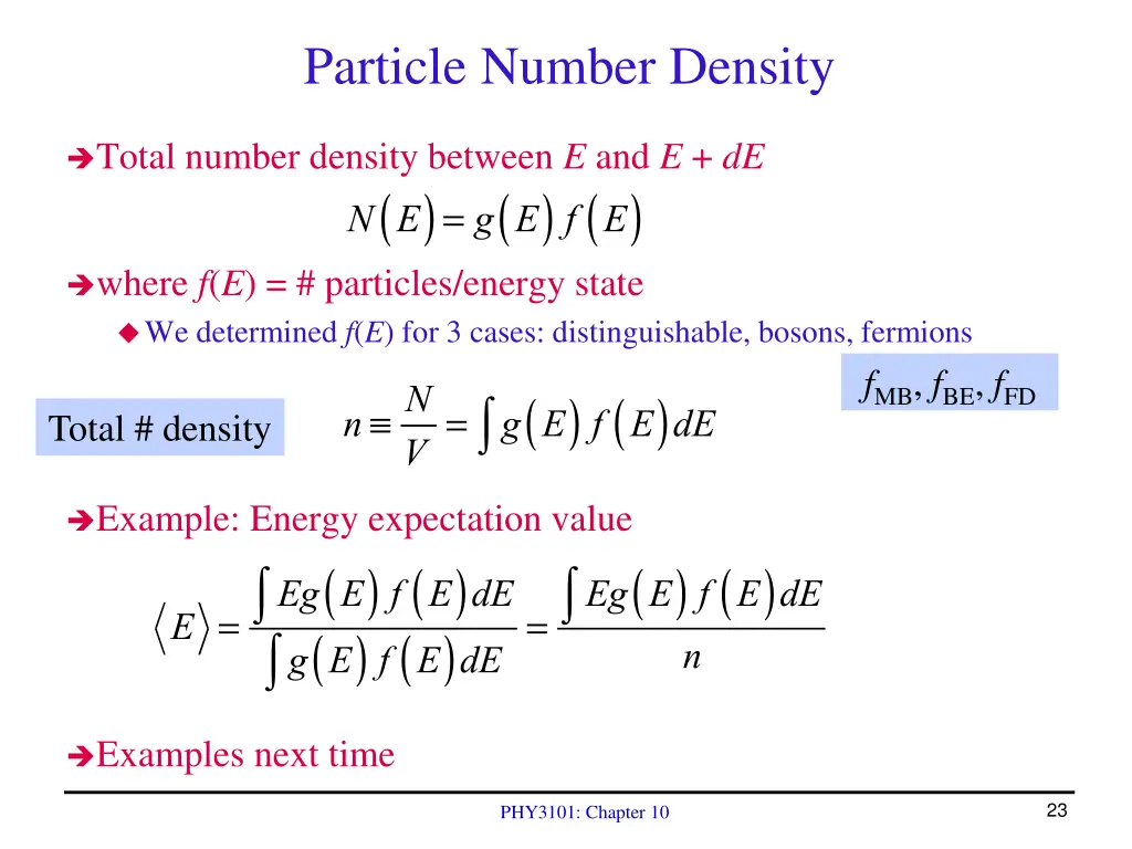 particle number density