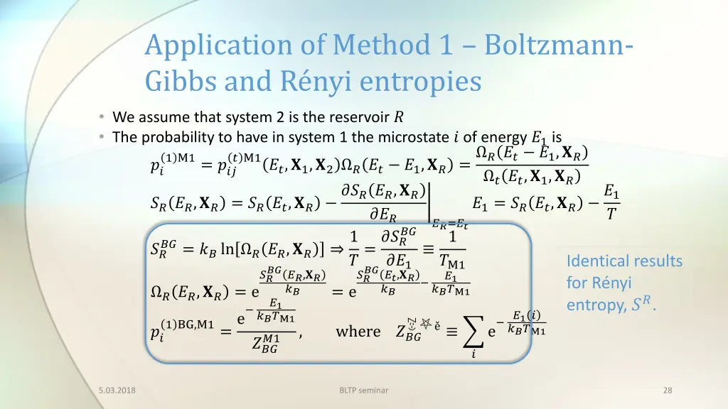 application of method 1 boltzmann gibbs