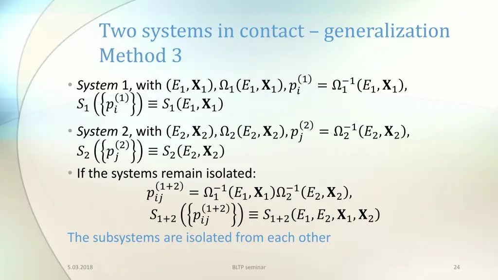 two systems in contact generalization method 3