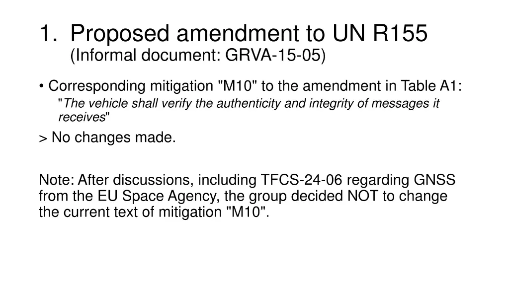 1 proposed amendment to un r155 informal document 1