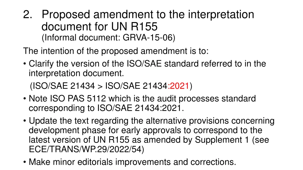 2 proposed amendment to the interpretation