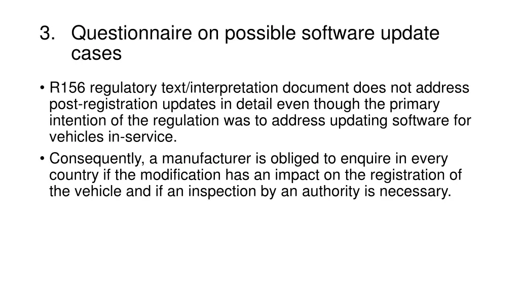 3 questionnaire on possible software update cases 1