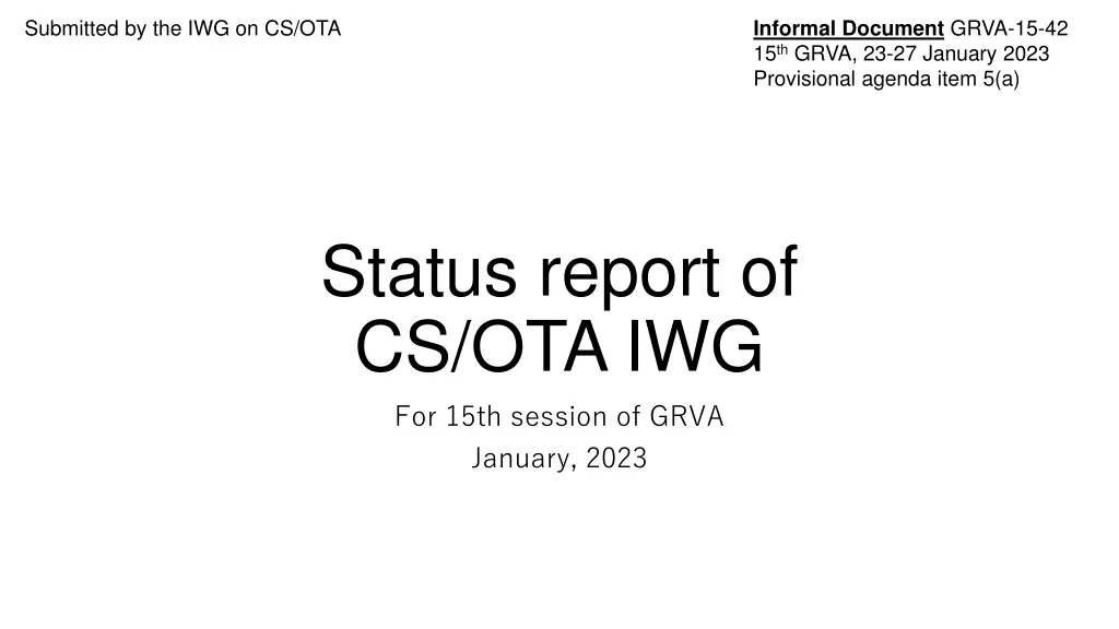 submitted by the iwg on cs ota